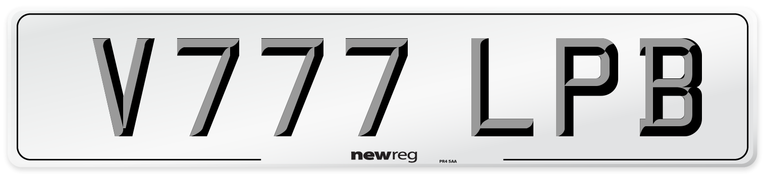 V777 LPB Number Plate from New Reg